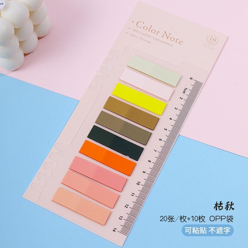 200 Sheets Transparent Sticky Notes Self-Adhesive BookMarkers Annotation Reading Book Clear Tab Kawaii Cute Stationery