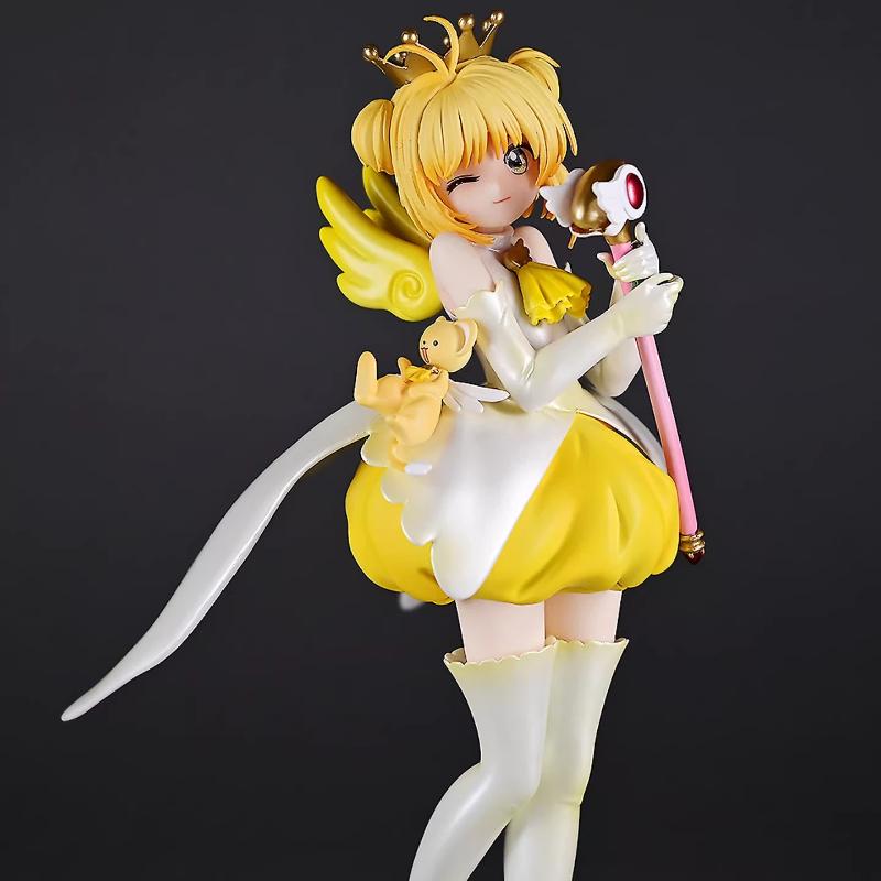Durable 22cm Cardcaptor Sakura Kinomoto Sakura Gk Figure With Kero Anime Peripheral Desktop Decoration Beautiful Girl Collectible Model