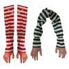 2 Pieces Halloween Fake Hands Severed Arms Frighten Yard Hanging Gothic Creative Holiday Decoration Cosplay for Bedroom Stage
