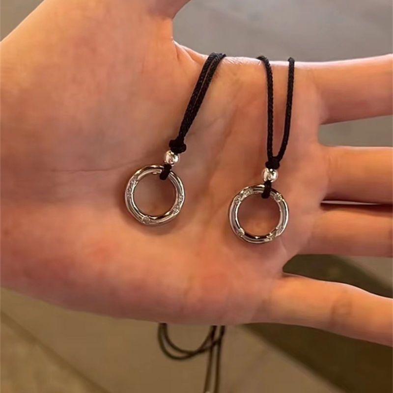 Ping An Joy Couple Necklace A Pair of Couple's Braided Rope Pendant Ping An Buckle Birthday Gift for Male Girlfriend