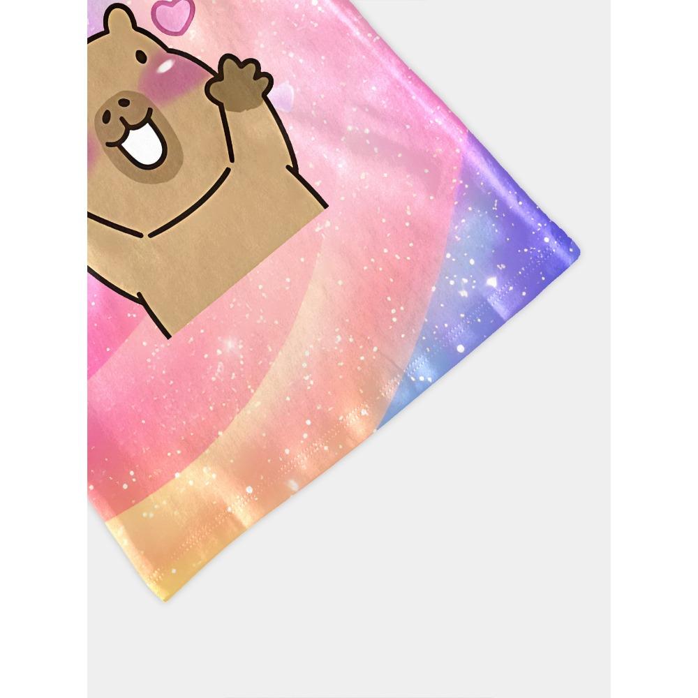 Starry sky capybara boys T-shirt 3D digital printing back-to-school tops summer cute casual