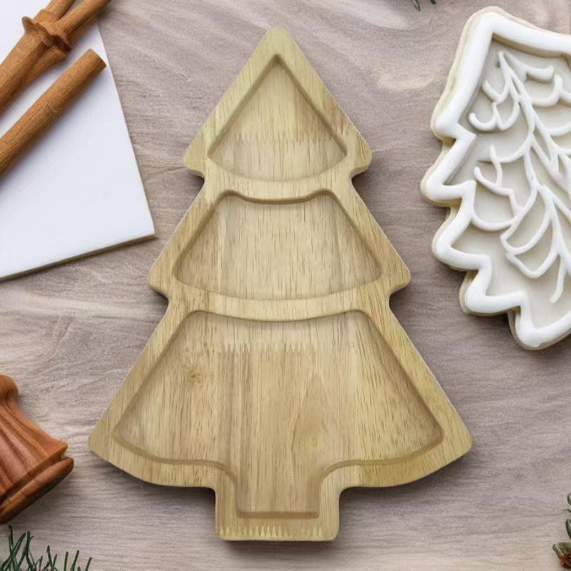 Wooden Holiday Tray: Reindeer, Christmas Tree, Rabbit, Hat Decor