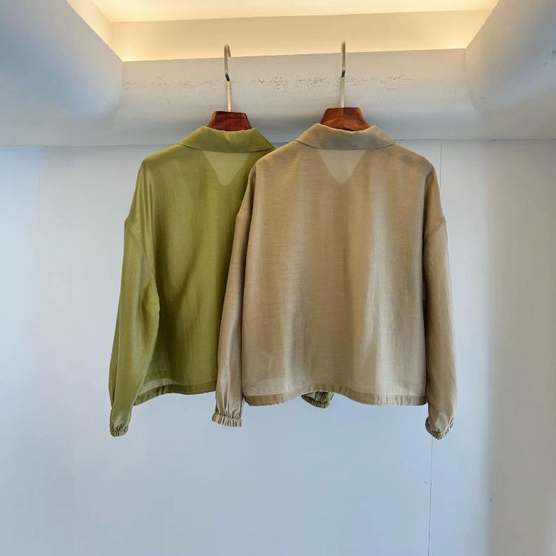 New product, hemp slightly transparent fashion casual versatile jacket lapel zipper small jacket short top