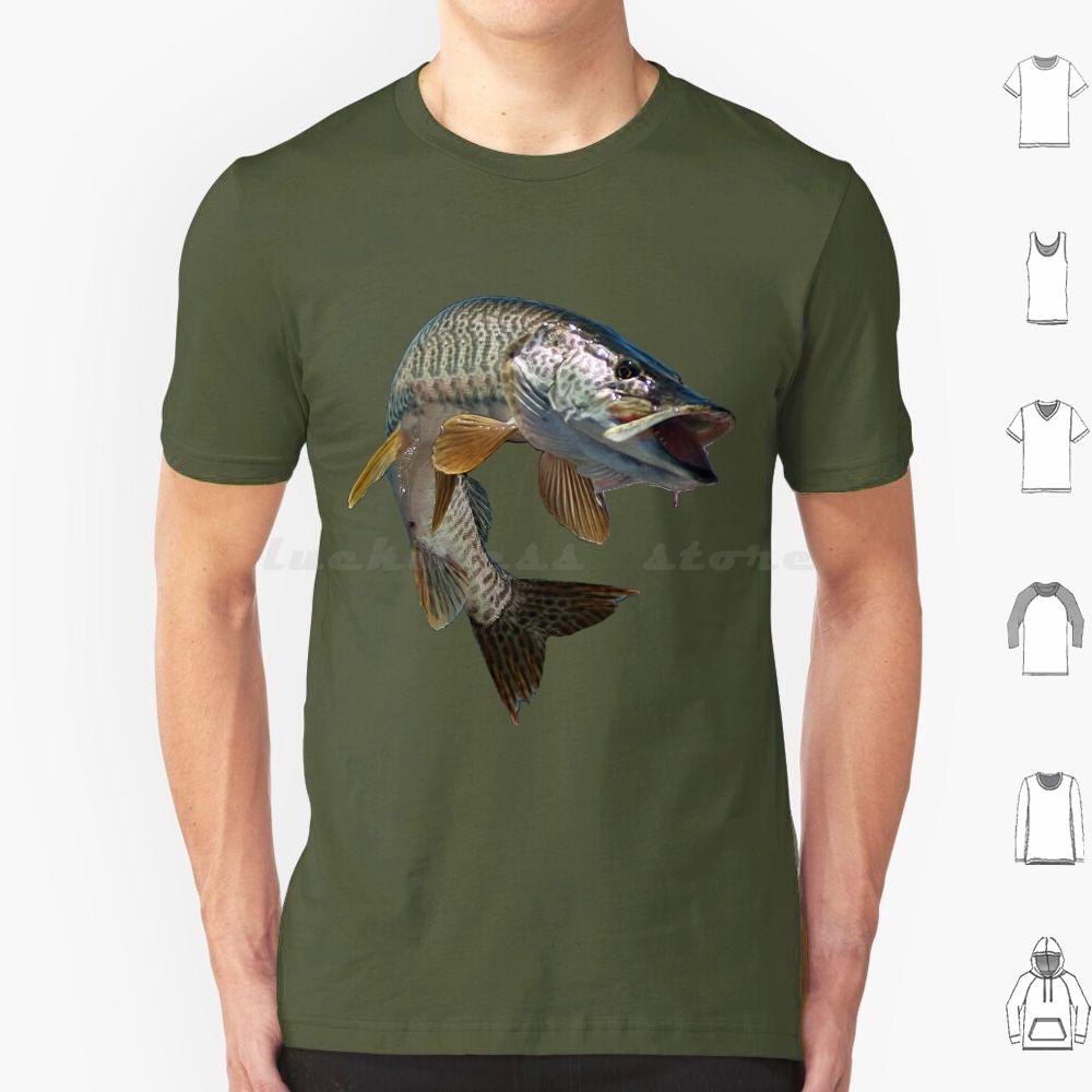 Moschus T-Shirt Baumwolle Männer Frauen DIY Druck Fisch Angeln Angler Moschus Tiger Moschus Forelle Schwarzbarsch Hecht Fliegenfischen Eis