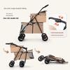 Compact Double-Layer Foldable Pet Stroller for Small Dogs and Cats