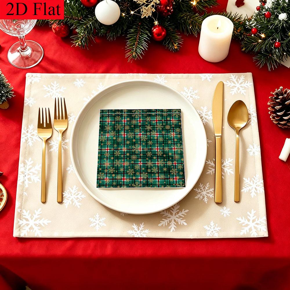 20pcs Disposable Napkins with Snowflake Pattern Print for Wedding,Parties,and Daily Use for Thanksgiving Fall Christmas Table Decoration