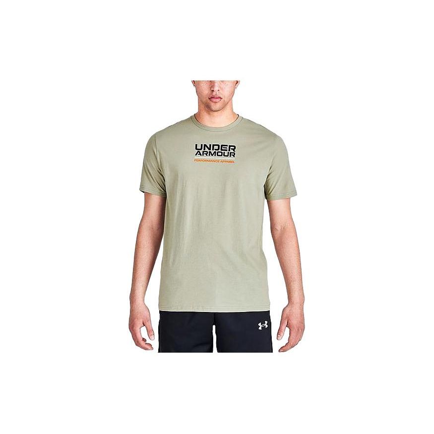 

Under Armour Letter Print Short Sleeve T-shirt Men Tops Green 1370529-37
