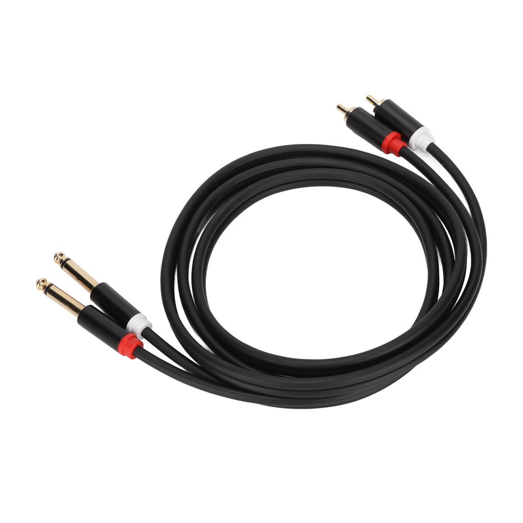 1 4in Dual RCA to Dual TS Cable 4.9ft 6.35mm 2 RCA Port to 2 TS Port Cable Stereo Interconnect Cord