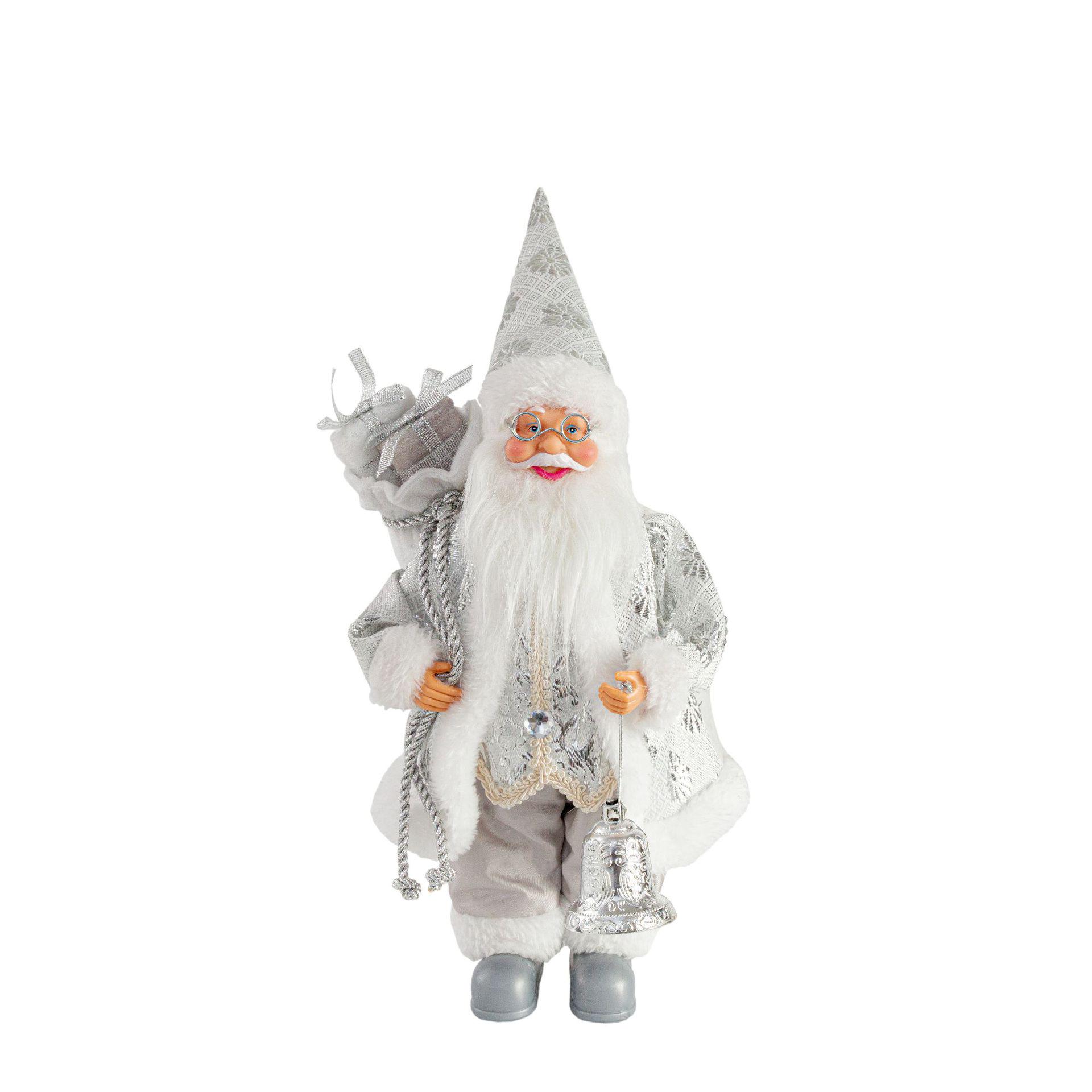 Santa Claus Christmas Standing Figure Ornament - 12-inch Window Decoration.