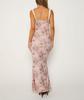 European and American sexy women's new spaghetti strap dress, floral sleeveless long dress, one-step dress