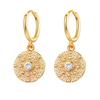 CRMYA Vintage Piercing Ear CZ Zircon Cross Earring Gold Silver Filled Drop Earrings For Women Hoop Earings Jewelry Wholesale