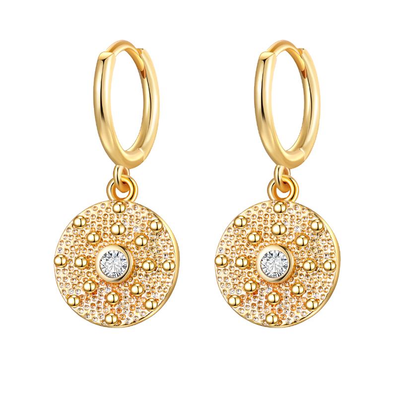 CRMYA Vintage Piercing Ear CZ Zircon Cross Earring Gold Silver Filled Drop Earrings For Women Hoop Earings Jewelry Wholesale