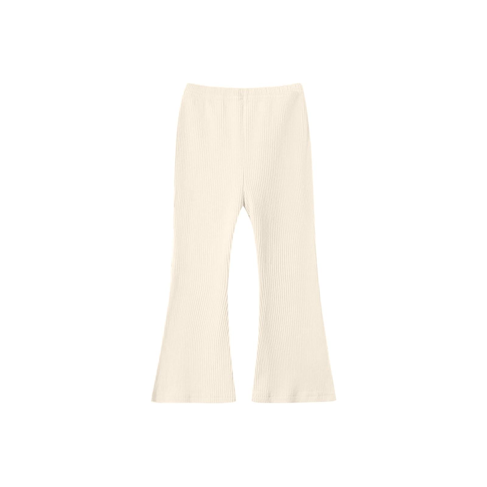 

Леггинсы-клеш для девочек, хлопковые брюки-клеш для девочек, брюки-клеш с высокой талией, облегающие леггинсы для йоги для детей 80 белый