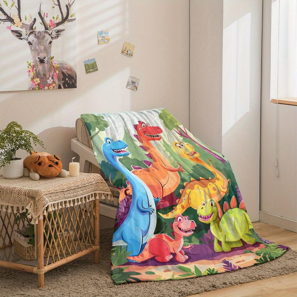 1pc Dinosaur Blanket Printed Thin Blanket.Four Season Blankets Suitable for Sofas,beds,living Rooms,travel,soft and Nap Office Shawl Blanket