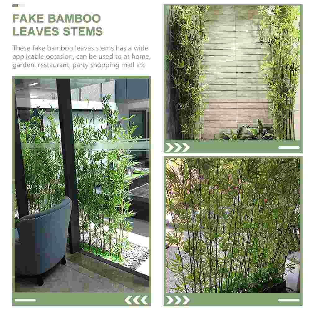 30 Pcs Bamboo Leaf Decoration Decorative Leaves Fake Realistic Faux Ornaments Artificial Decors Stems Room Plant Lifelike