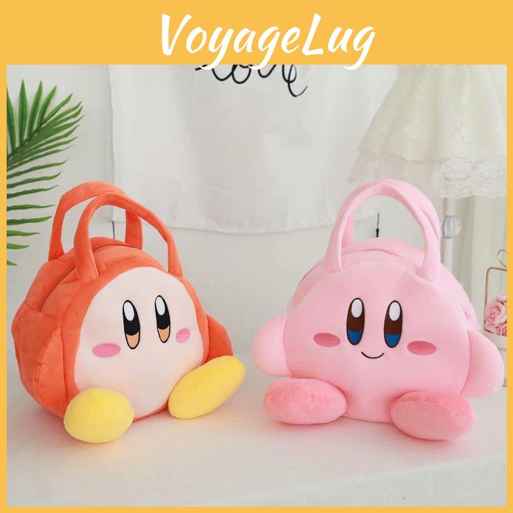 Kirby Plush Star Portable Tote Handbag Clutch Large Capacity Bento Lunch Bag