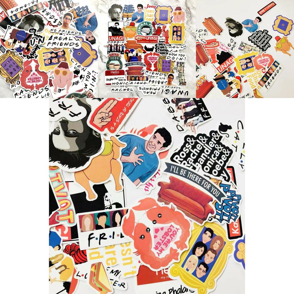 Živé samolepky a sada obtisků z TV seriálu Přátelé, voděodolné, pro scrapbooking a notebooky