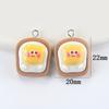 9PCS Resin Simulation Food Toys Toast Fried Eggs Bear Pendants for DIY Earrings Keychains Jewelry Making Decoration Accessories