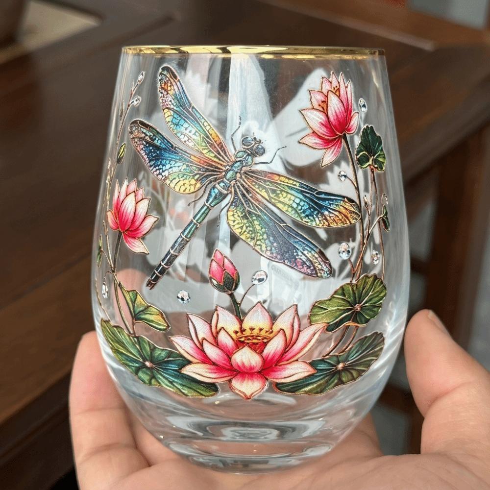 Transparent Glass Tea Cups Embossed Floral Pattern Cup Creative Milk Cups  Cold Drink Style 3