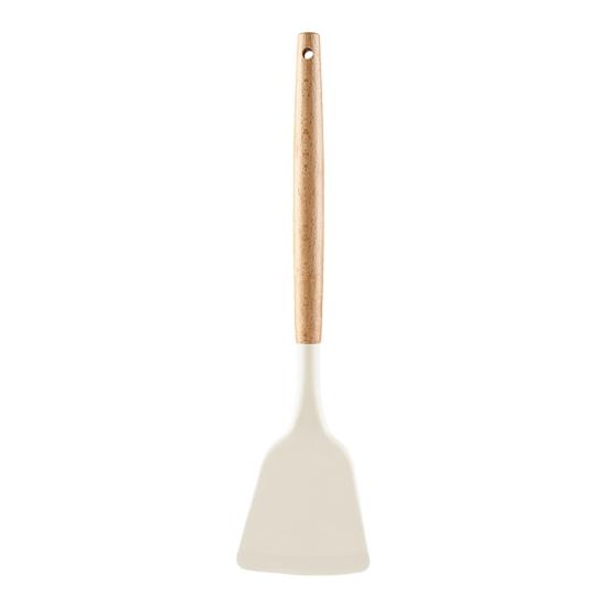 Silikonköksredskapsset med trähandtag Värmebeständig stekspade & slev