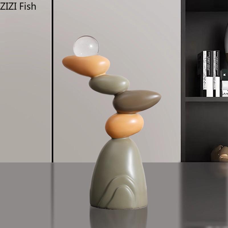 Colorful Stacked Stone Landscape Mountain Peak Ornaments Desk Decoration Creative Landscape Modern Crafts Room Aesthetic Decor