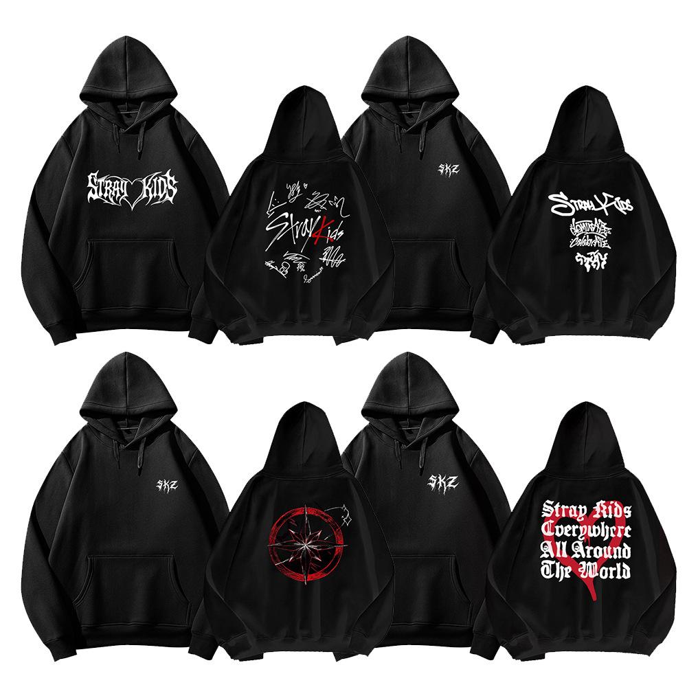 Stray Kids ATE Album Hoodie - Unisex beidseitiger Grafik-Pullover mit Mitgliederunterschriften & Kängurutasche, Frühling Herbst Fandom Merchandise