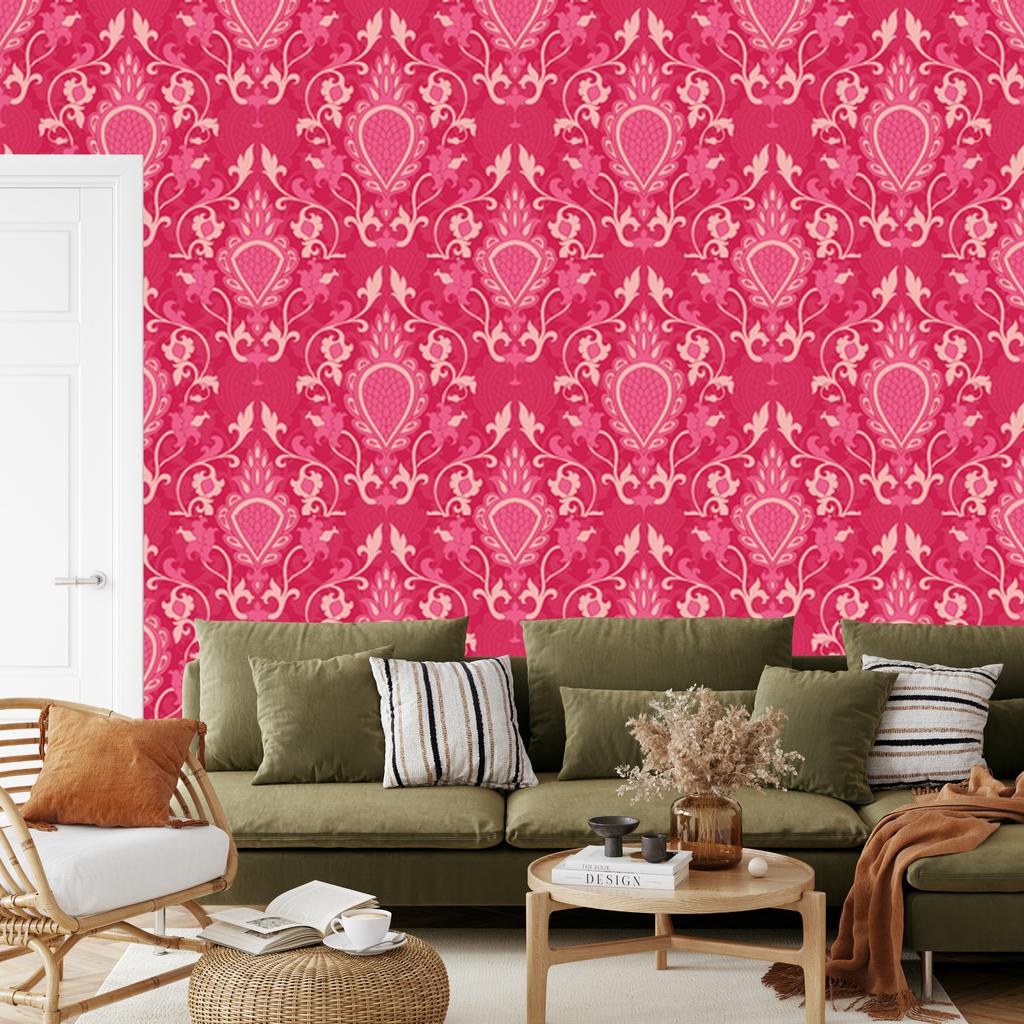 Wallpaper Beautiful colorful ornaments for living room and bedroom 50x1000