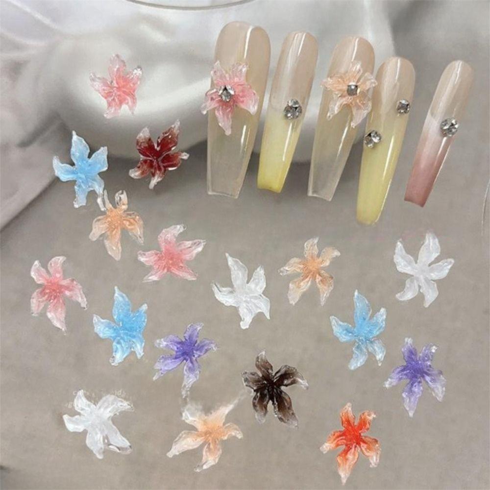 30PCS Acrylic 3D Flowers Nail Art Charms Sticker Nail Decals Cute Manicure Decor DIY Nail Art
