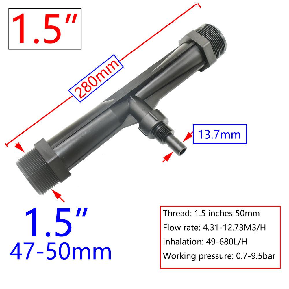 Irrigation Venturi Tube 1/2" 3/4" 1" 1.5" Male Thread Agriculture Venturi Fertilizer Injector Automatic Fertilization Tap 1 Pcs