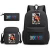 One Piece Anime Rucksack für Schüler Outdoor Campus Schultasche mit Federmäppchen Digitaldruck