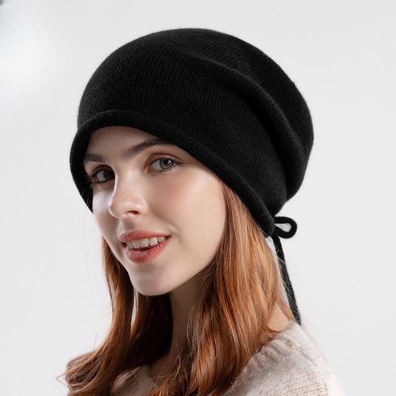 Autumn and Winter Thin Knitted Pile Heap Cap Warm Hat