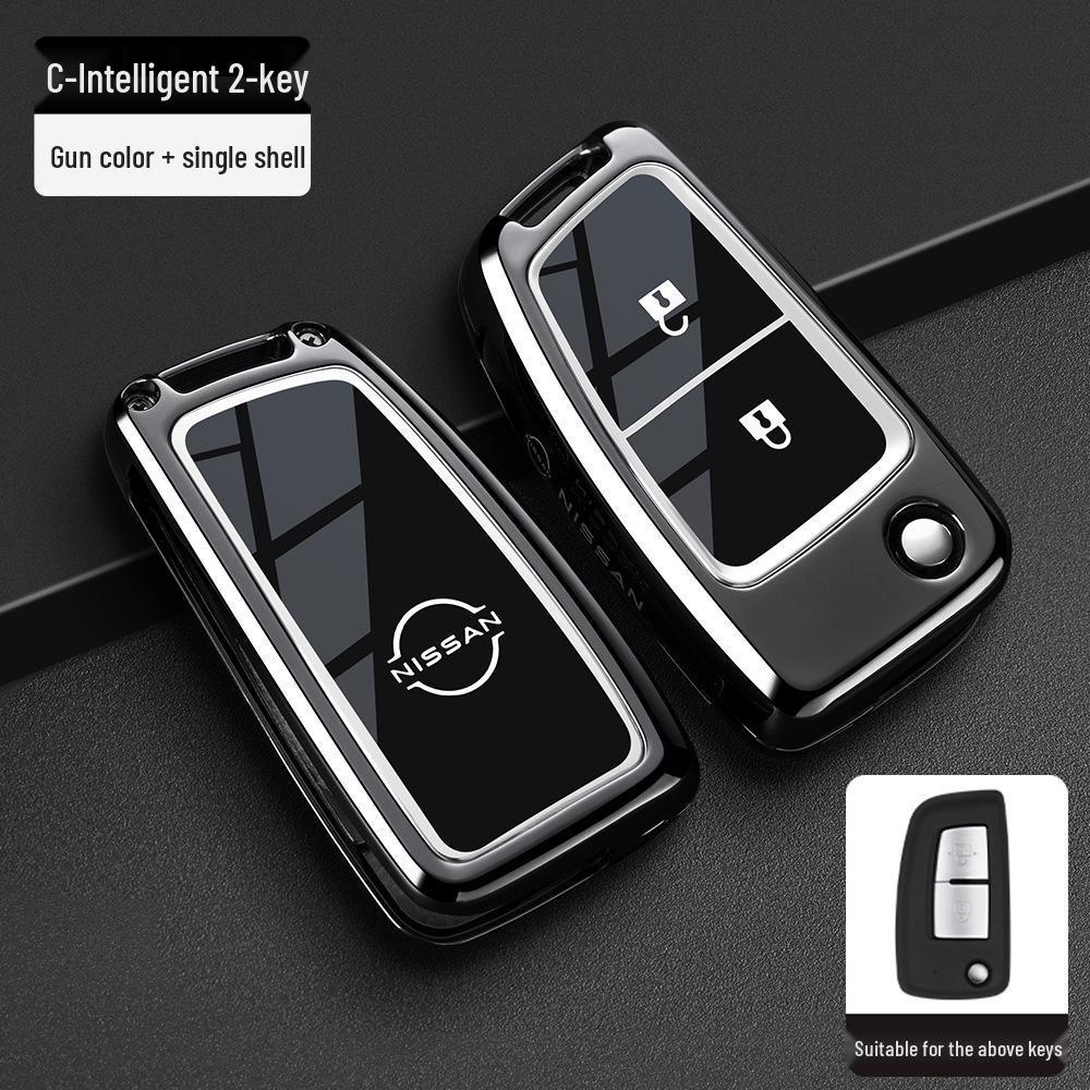 Nissan Schlüsseltasche Abdeckung: Passt für neue Sylphy, Teana, Tiida, Qashqai, X-Trail, Bluebird Modelle, Inklusive Schlüsselanhänger für Männer