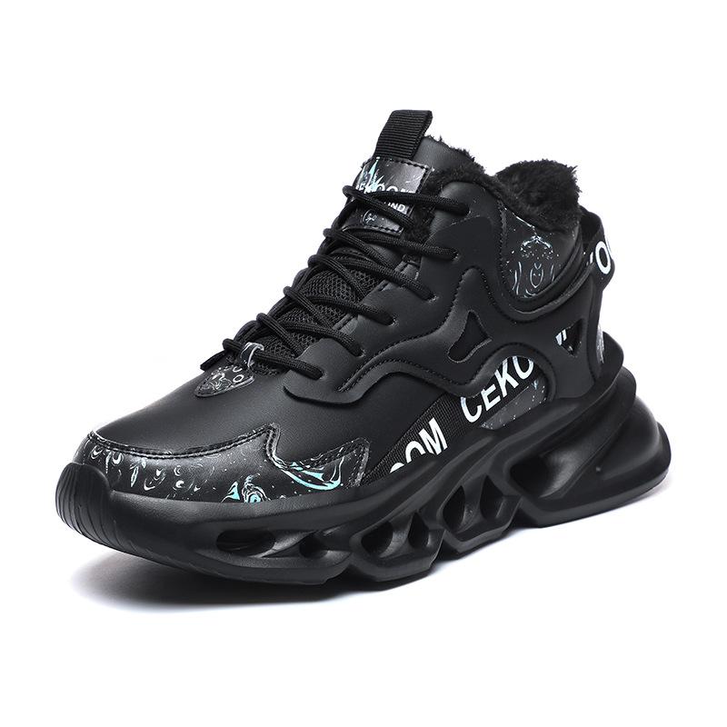 Winter new velvet thickened cold-proof and warm cotton shoes outdoor low-top soft-soled shock-absorbing sports tide shoes