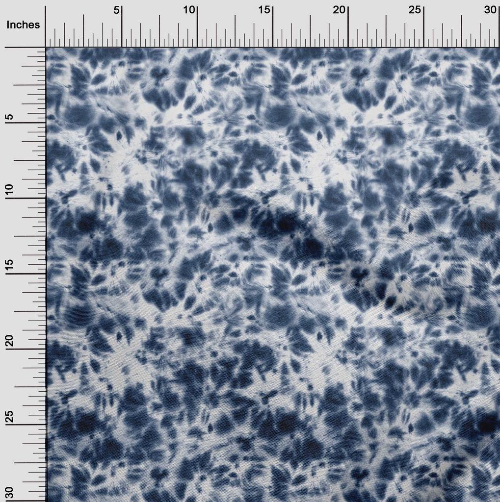 oneOone Cotton Flex Dunkelmarineblauer Stoff Batikstoff zum Nähen Bedruckter Bastelstoff Meterware 40 Zoll