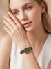 Gedi Rose Gold Small Quartz Watch with Silver Dial & Black Leather Strap