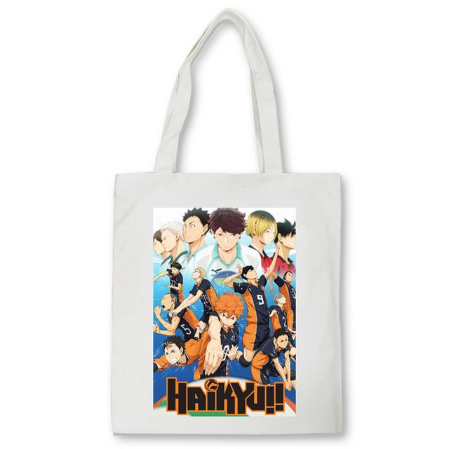 

Сумка-шоппер для мальчиков и девочек из японского аниме Oya Oya Oya Oya Haikyuu Karasuno, школьная сумка для ноутбука для подростков, повседневная большая сумка, холщовая сумка 24*26cm