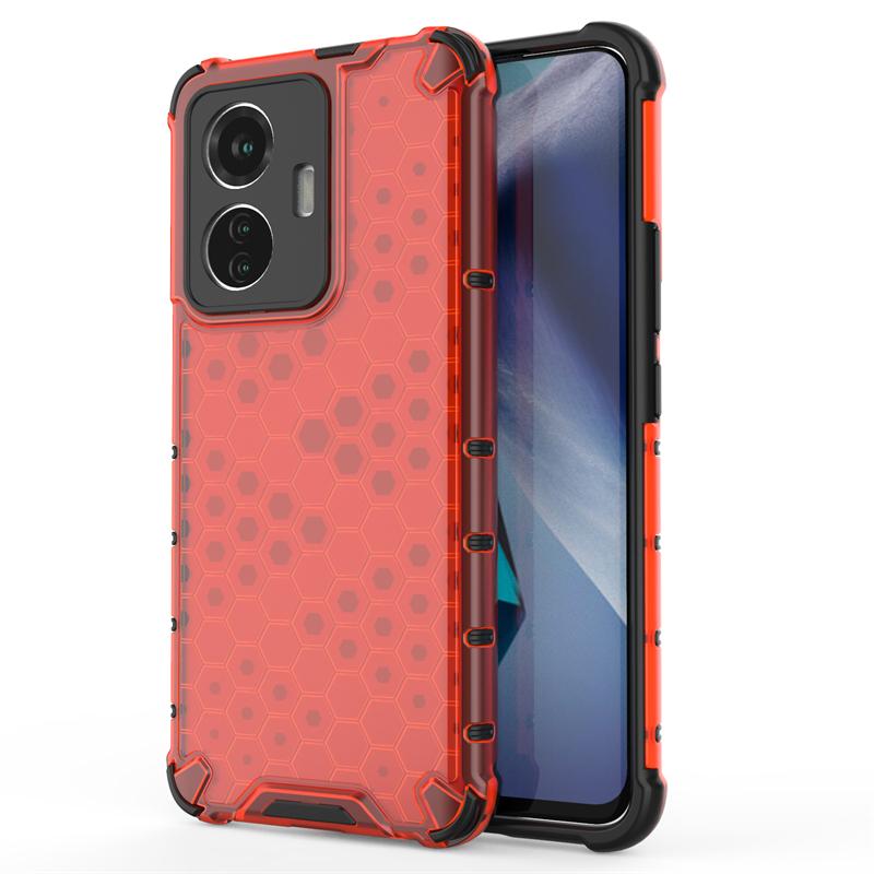 Shockproof Transparent Case For Vivo T1 Snapdragon 680 Honeycomb Armor Case Vivo T1 Snapdragon 680 Case Cover For Vivo T1 44W