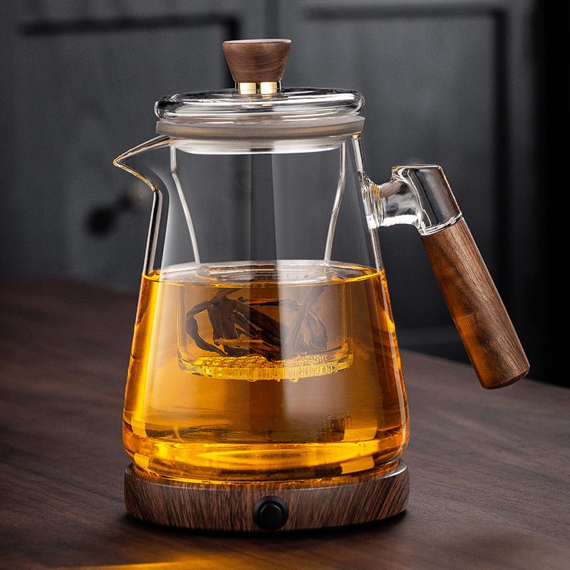 2025 Thickened Glass Tea Infuser Pot - Heat-Resistant Tea Brewer with Water Separation for Home or Office