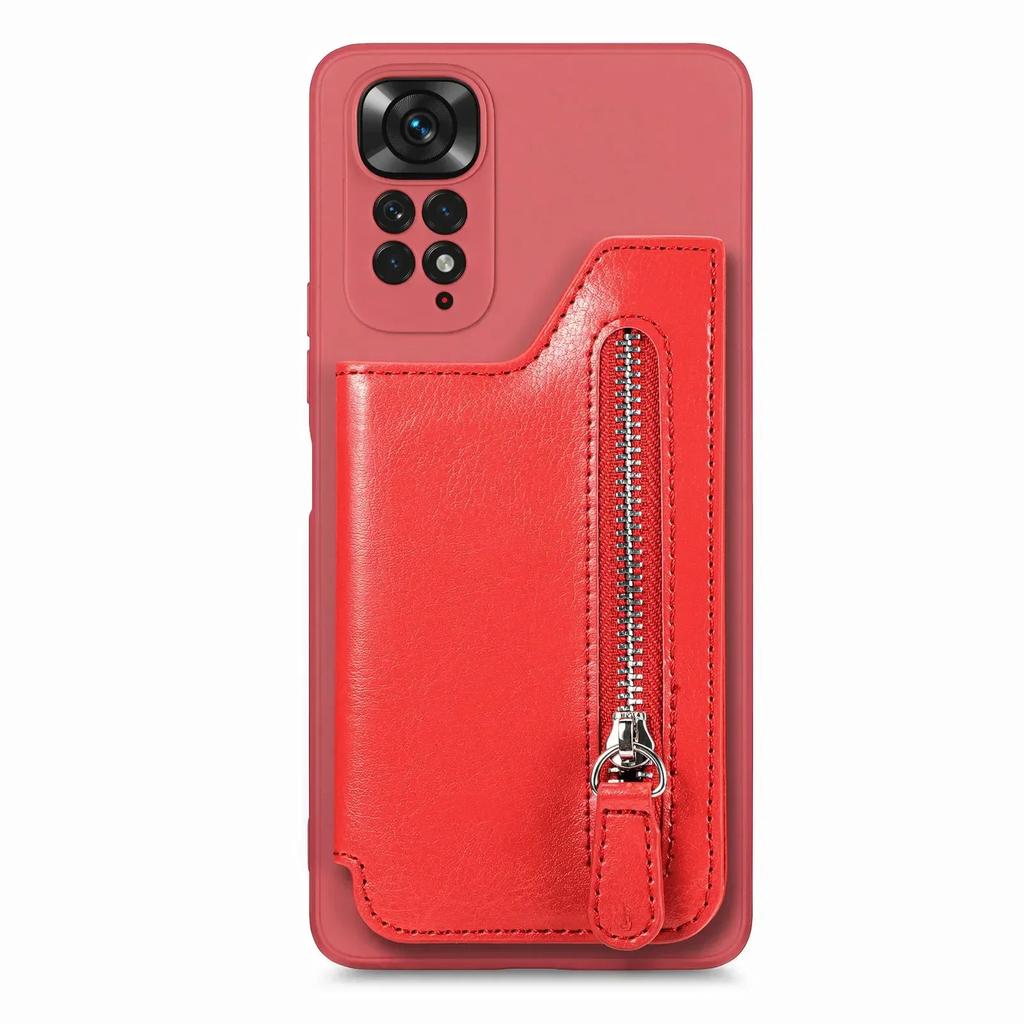 Kartenhalter Leder Reißverschluss Geldbörse Magnetische Hülle Für XiaoMi Redmi Note 14 13 12 11 11S 13C 10C X4 Pro 5G POCO X6 X3 NFC Tasche Hülle