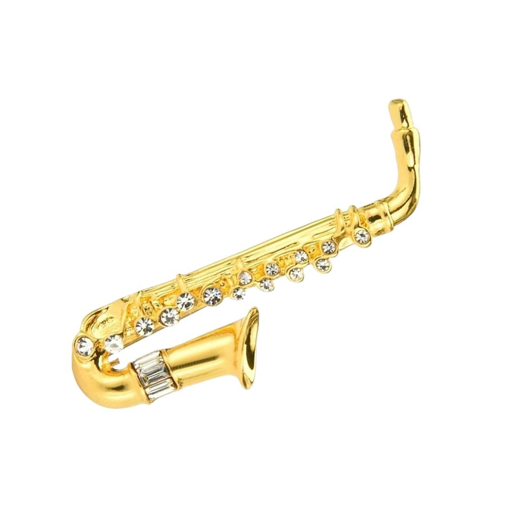 Vintage Lapel Pin Brooch Saxophone Women Brooch Pins Jewelry French Brooch Saxophone Pins Elegant Collar
