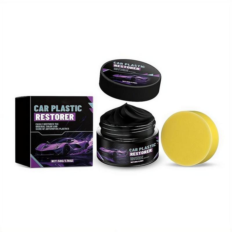 Car Plastic Restorer, Returns To Black Shine, Long-Lasting Coating, Leather Refurbishment Agent, Car Polishing and Cleaning Prod