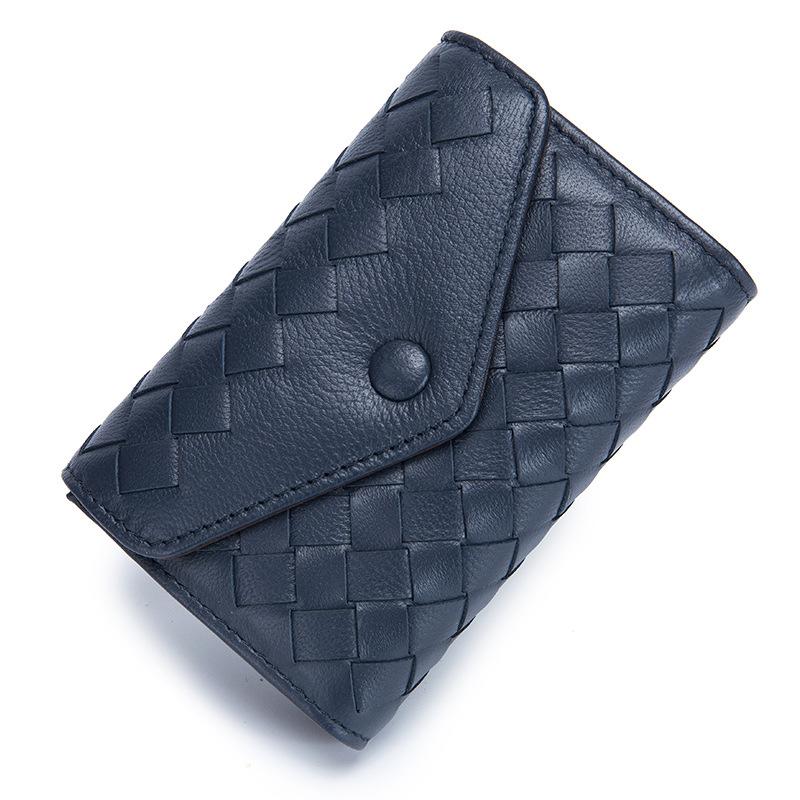 

Sheepskin woven envelope organ card bag, male and female couples, wholesale high-end three-fold ID bag card cover