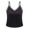Spring and summer polished thermal vest with chest pad, free bra, integrated pure lace base with suspender top