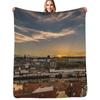 Whitby Rooftops Throw Blanket Summer Cool Breathable Blanket for Sleeping