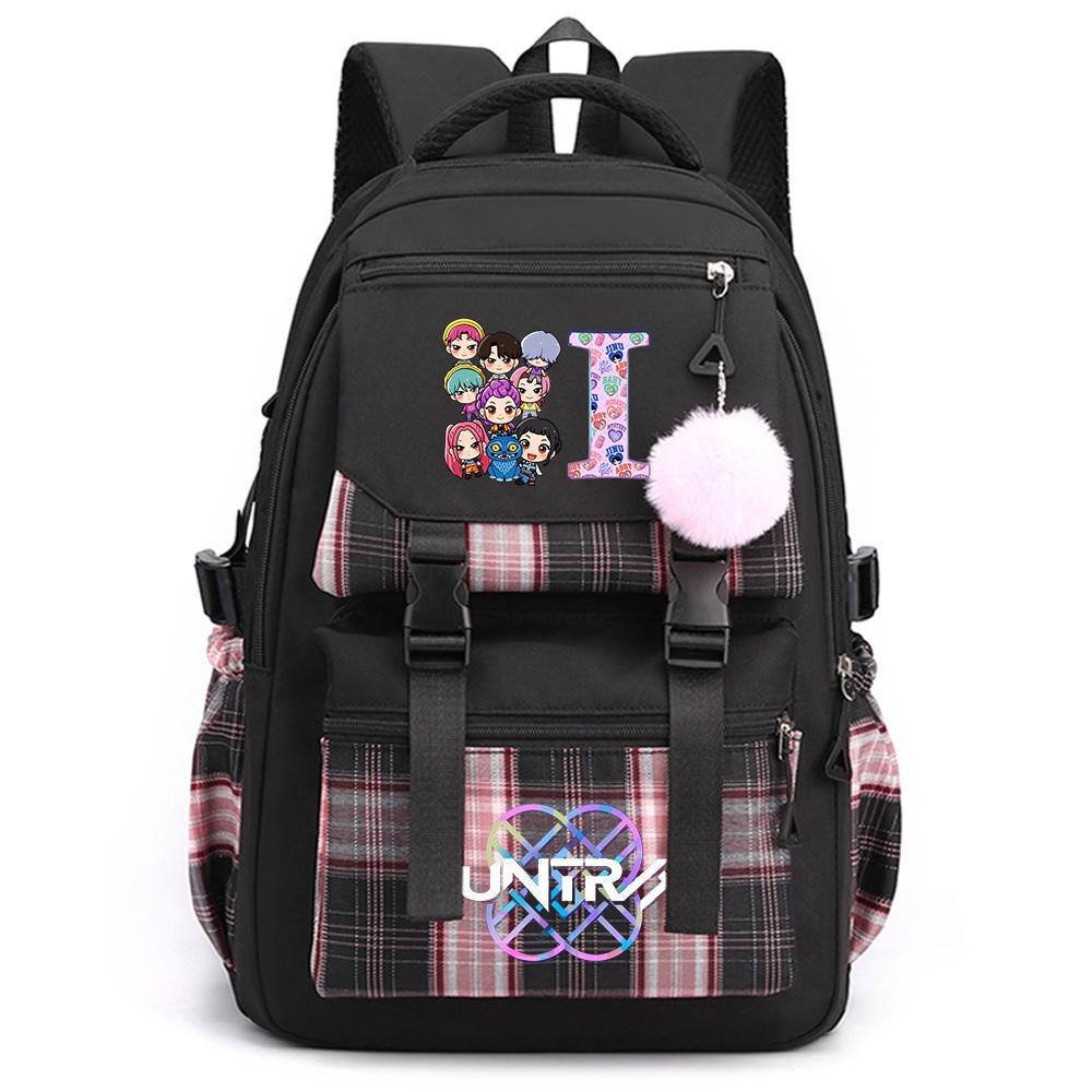 Rucsac de Mare Capacitate cu Litera Engleză 26 și Imprimeu K-Pop pentru Adolescentă, Studentă, Fată, Băiat, Ghiozdan, Rucsac pentru Cărți, Cadou pentru Copii, Femei, Geantă de Călătorie Impermeabilă, Mochila