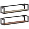 Day and Night - Day and Night Wall Shelves 2 Pcs 80cm Solid Reclaimed Wood