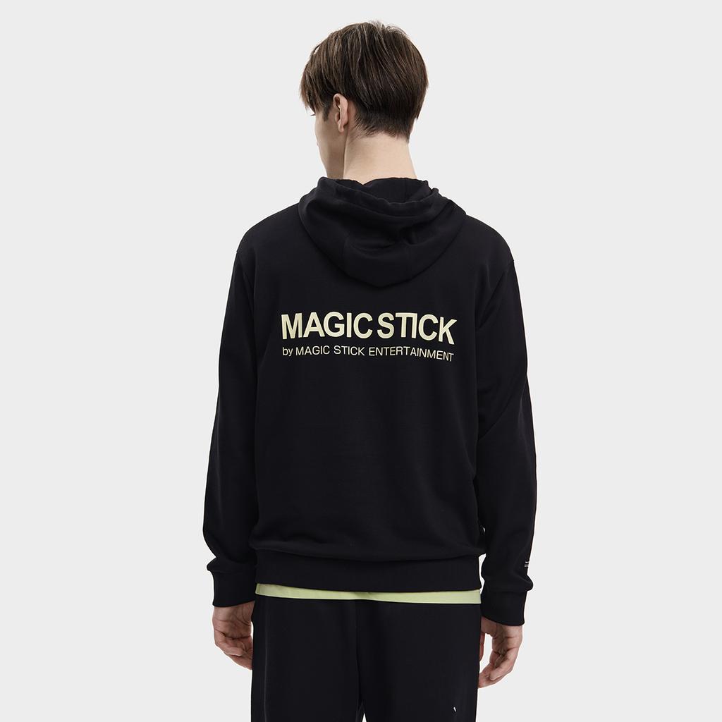 Fila X MAGIC STICK 2023 Autumn New Knit Hoodie Pure Cotton Sweatshirt Men Tops Black F11M339207F-BK