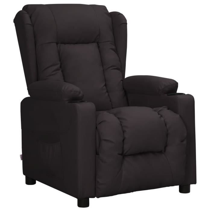 VidaXL Fauteuil inclinable Noir Similicuir, 25kg
