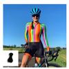 Tuta da Ciclismo Monopezzo da Donna per Esterno Maglia a Manica Lunga Pantaloncini con Imbottitura Integrata Assorbimento dell'Umidità Sudorazione