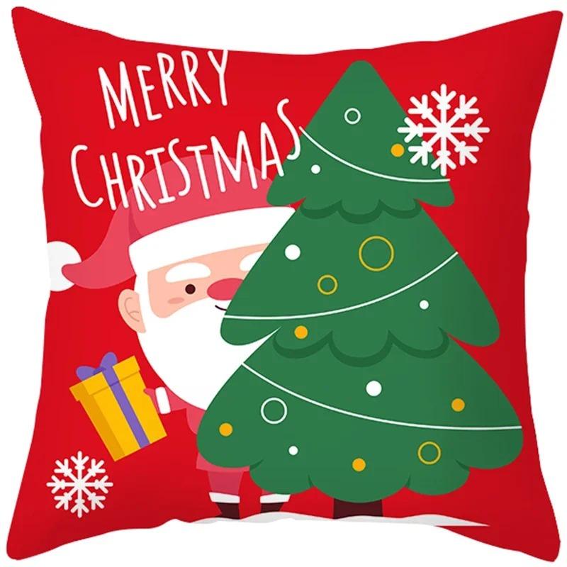 Weihnachts-Themen-Kissenbezüge Auto Zubehör Büro Santa Claus Wohnzimmer Sofa Hause Kissenbezüge